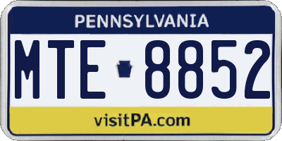 PA license plate MTE8852