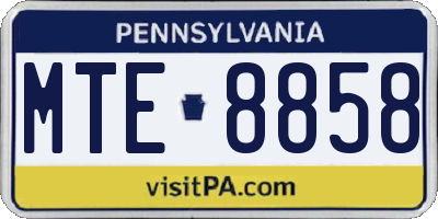 PA license plate MTE8858