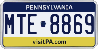 PA license plate MTE8869
