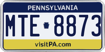PA license plate MTE8873