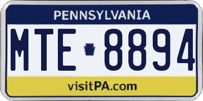 PA license plate MTE8894