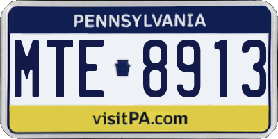PA license plate MTE8913