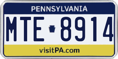 PA license plate MTE8914
