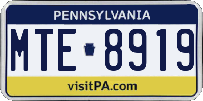 PA license plate MTE8919