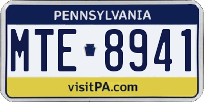PA license plate MTE8941