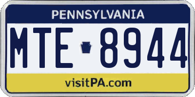 PA license plate MTE8944