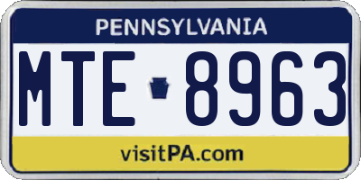 PA license plate MTE8963