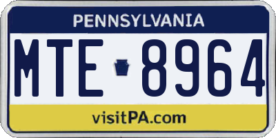 PA license plate MTE8964
