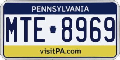 PA license plate MTE8969