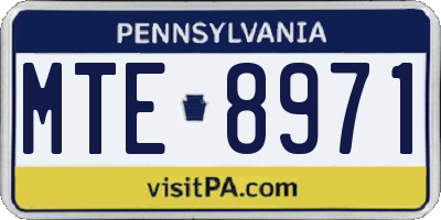 PA license plate MTE8971