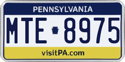 PA license plate MTE8975