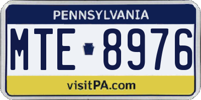 PA license plate MTE8976
