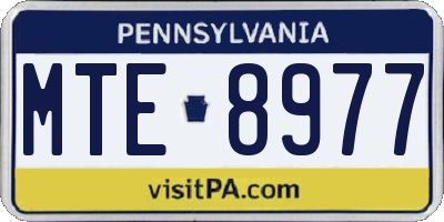 PA license plate MTE8977