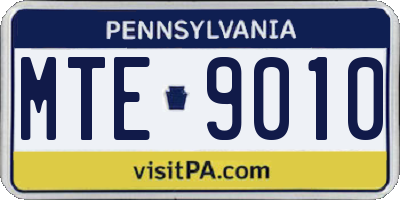 PA license plate MTE9010