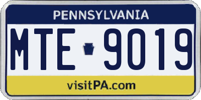 PA license plate MTE9019