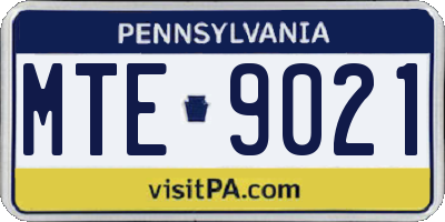 PA license plate MTE9021
