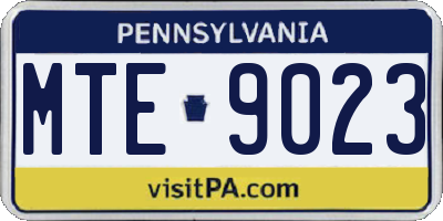 PA license plate MTE9023