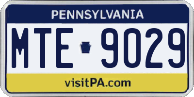 PA license plate MTE9029