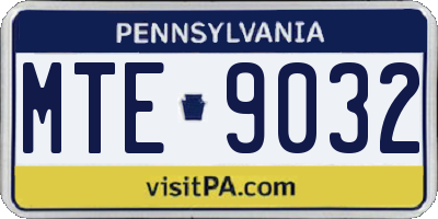 PA license plate MTE9032
