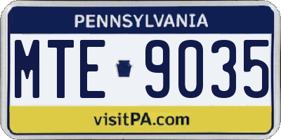 PA license plate MTE9035