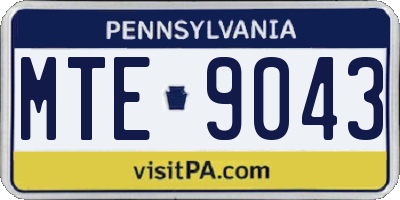 PA license plate MTE9043