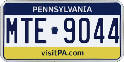 PA license plate MTE9044