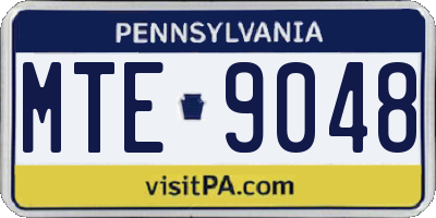 PA license plate MTE9048