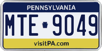 PA license plate MTE9049