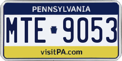 PA license plate MTE9053