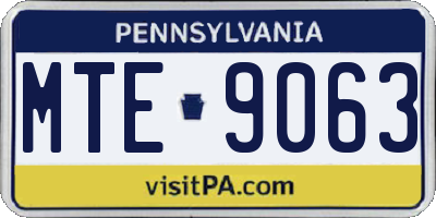 PA license plate MTE9063