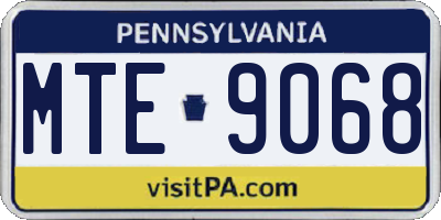 PA license plate MTE9068