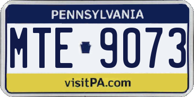 PA license plate MTE9073