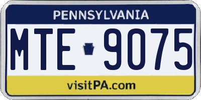 PA license plate MTE9075