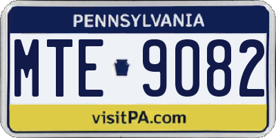 PA license plate MTE9082