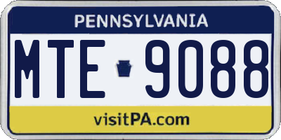 PA license plate MTE9088