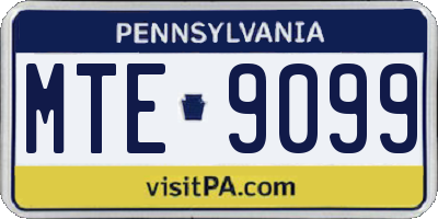 PA license plate MTE9099