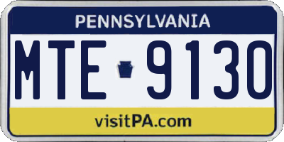 PA license plate MTE9130