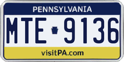 PA license plate MTE9136