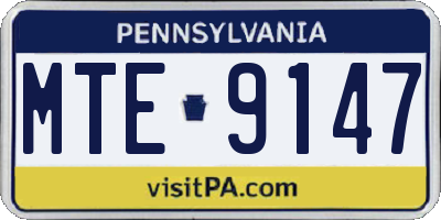 PA license plate MTE9147