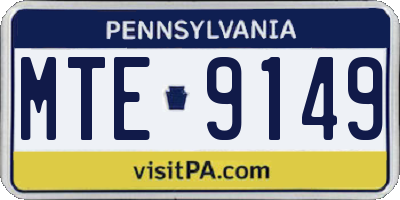 PA license plate MTE9149