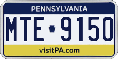 PA license plate MTE9150