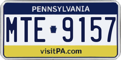 PA license plate MTE9157