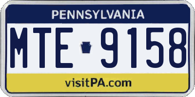 PA license plate MTE9158