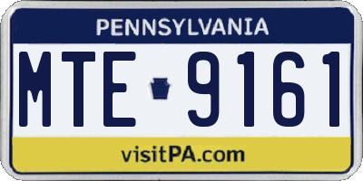 PA license plate MTE9161