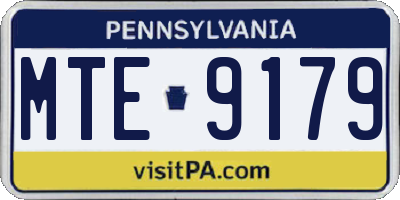 PA license plate MTE9179