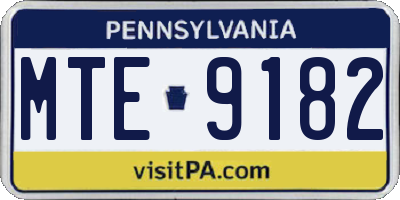 PA license plate MTE9182
