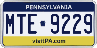 PA license plate MTE9229