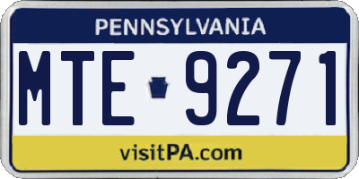 PA license plate MTE9271