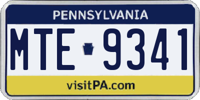 PA license plate MTE9341