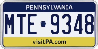 PA license plate MTE9348